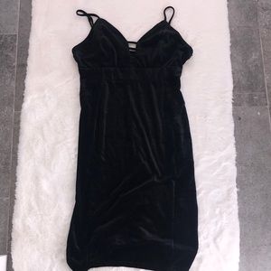 Black suede dress